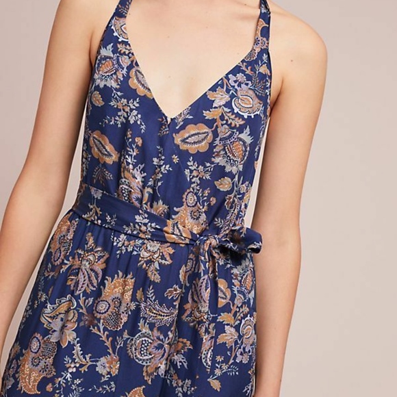 NEW ANTHROPOLOGIE ETT TWA PAISLEY FLORAL JUMPSUIT - Picture 2 of 3